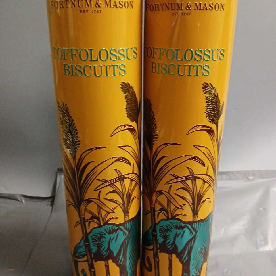 LOT OF 2 FORTNUM & MASON 600G TOFFOLOSSUS BISCUITS 