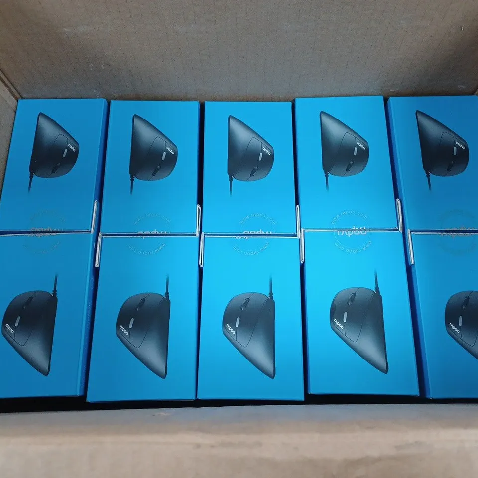 LOT OF 10 BRAND NEW RAPOO ERGONOMIC WIRED EV200 SILENT MOUSE'S