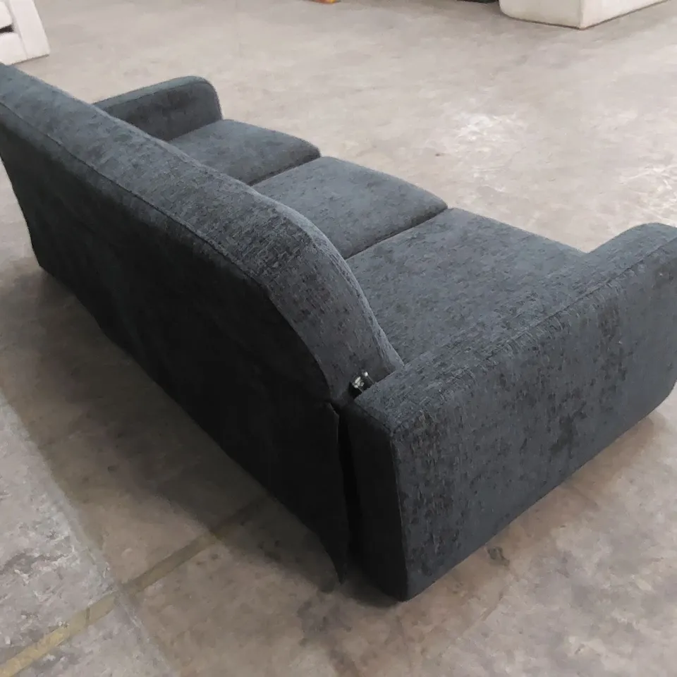 OSLO 3 SEATER FABRIC UPHOLSTERED SOFA - SLATE