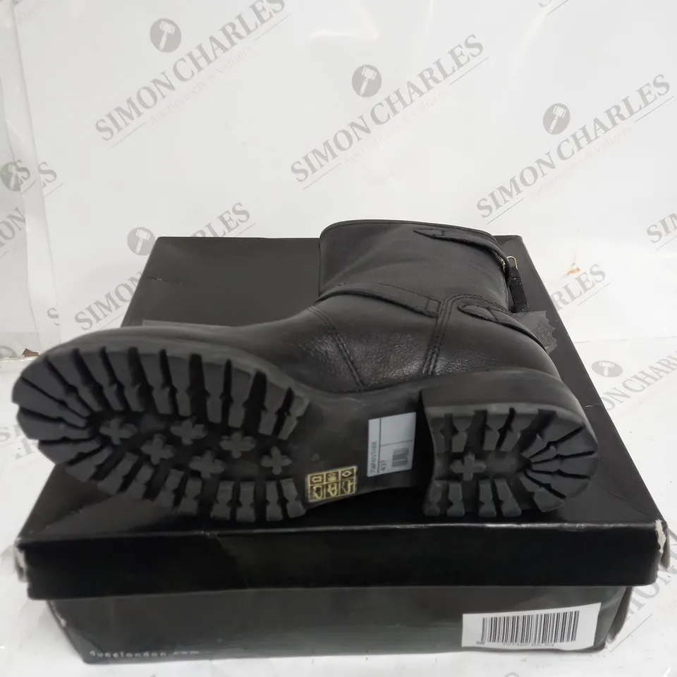 DUNE PANTHERS LEATHER BOOTS IN BLACK SIZE 4