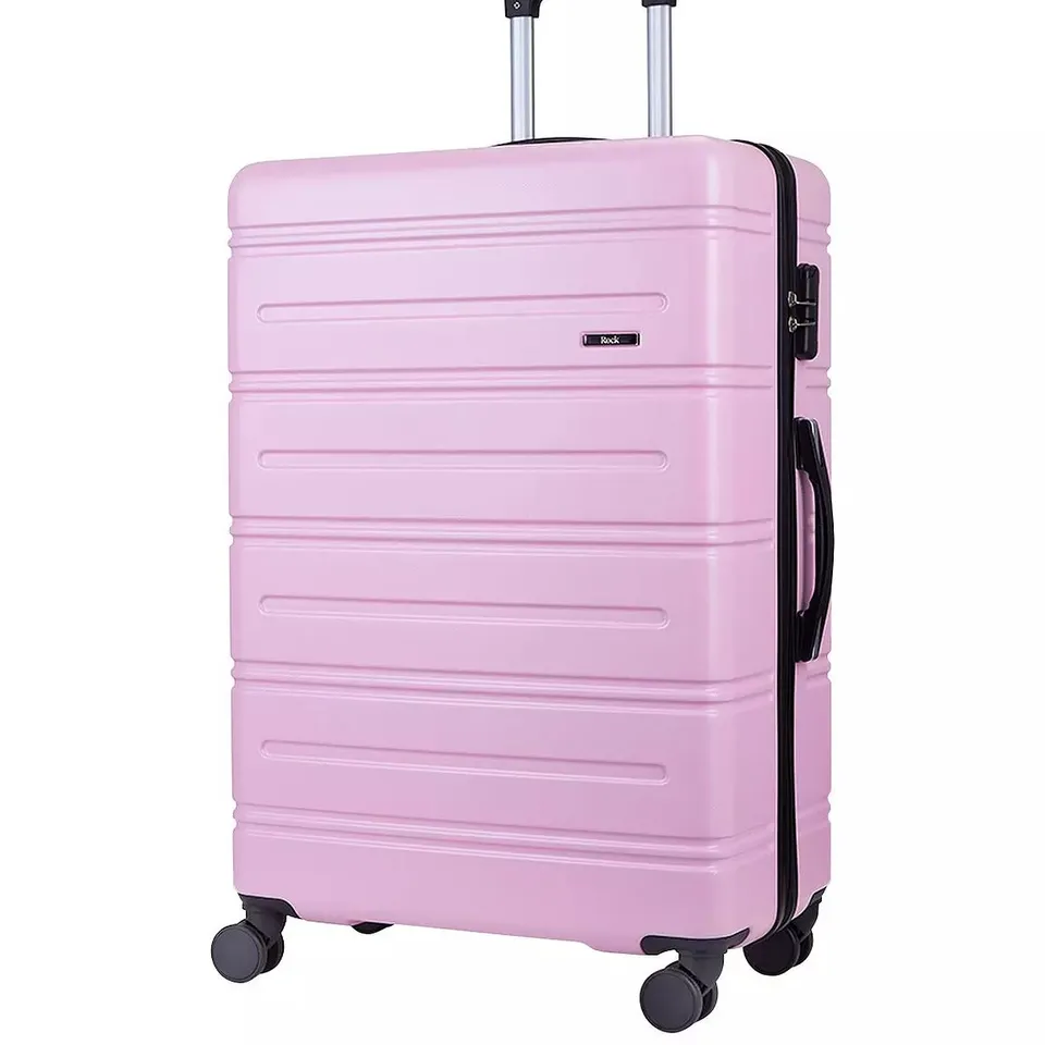 BOXED ROCK LUGGAGE LISBON LARGE SUITCASE PINK