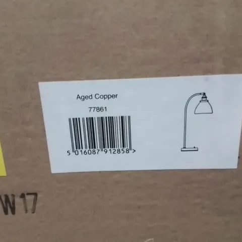 BOXED FLOOR LAMP AGED COPPER