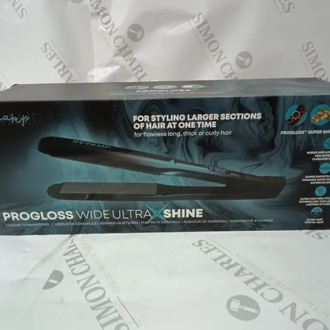 REVAMP PROGLOSS WIDE ULTRA X SHINE CERAMIC HAIR STRAIGHTENER