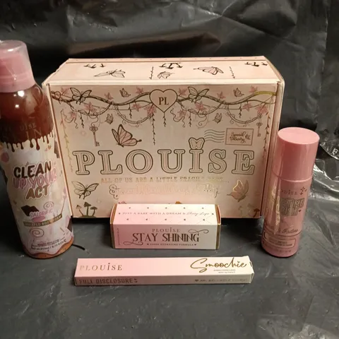PLOUISE GIFT SET TO INCLUDE BODY WASH, NIGHT TIME RESTORE WATER ESSENCE AND STAY SHINING LIP OIL