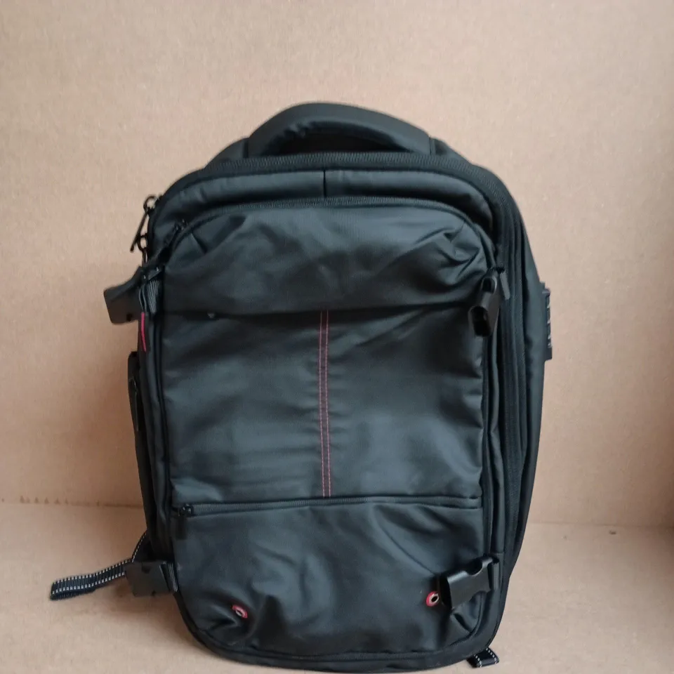 BLACK CAMERA BACKPACK WITH PADDED COMPARTMENTS