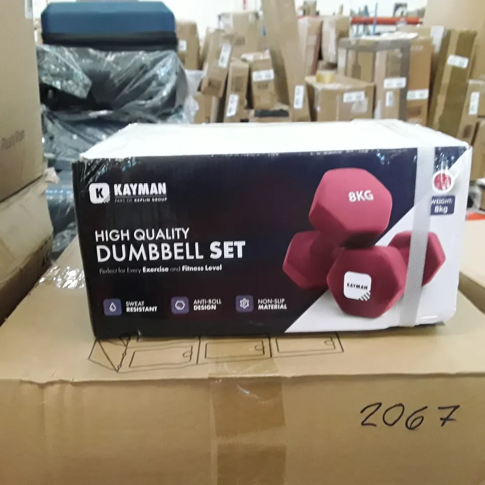 BOXED KAYMAN HIGH QUALITY DUMBEL SET 8KG - RED