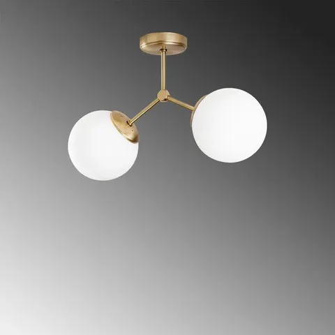 BOXED NAVI 2 LIGHT 44CM SEMI FLUSH MOUNT FIXTURE FINISH - WHITE GOLD