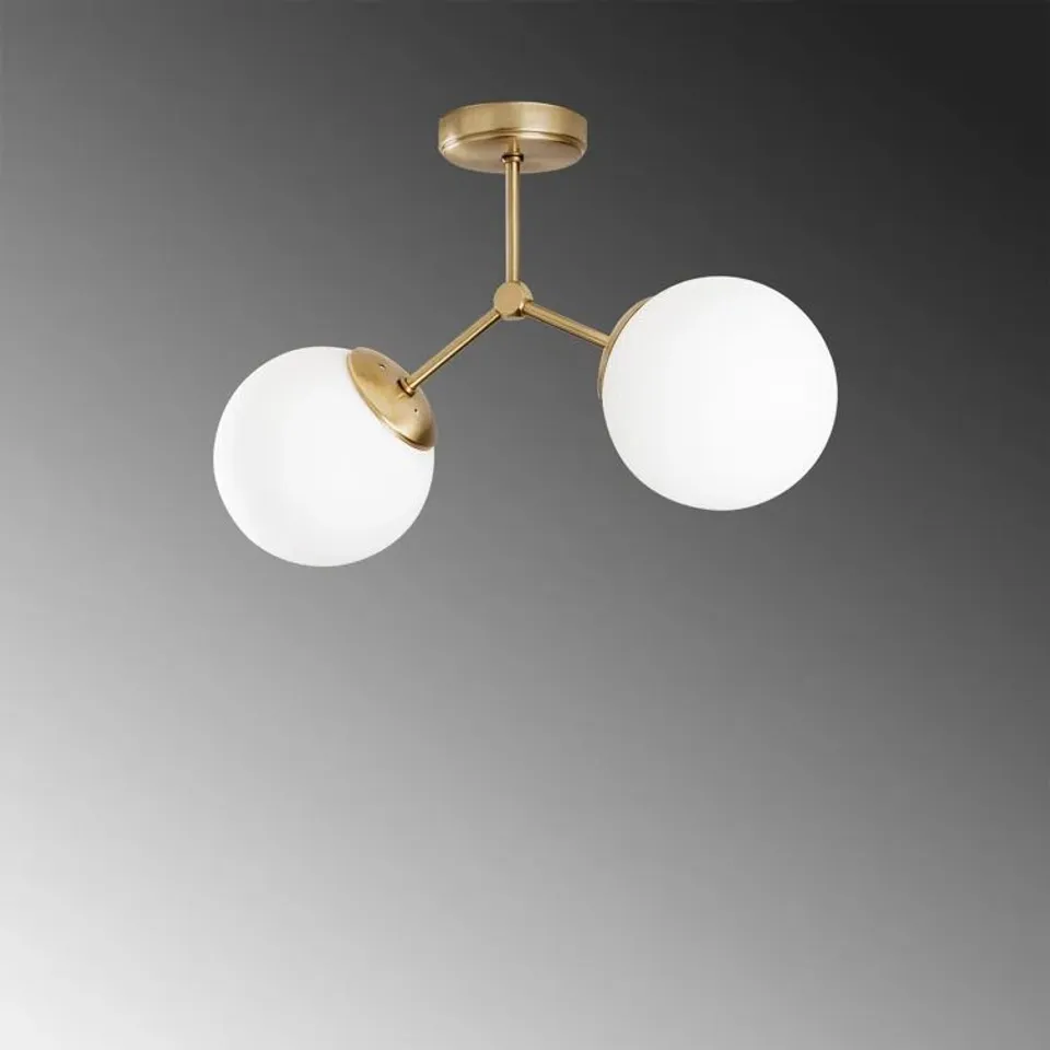 BOXED NAVI 2 LIGHT 44CM SEMI FLUSH MOUNT FIXTURE FINISH - WHITE GOLD