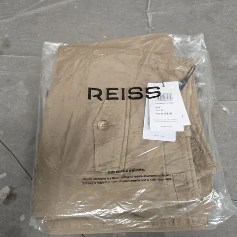 REISS INDIE-TAPER COTTON COMBAT KHAKI TROUSERS – SIZE UK 14R 