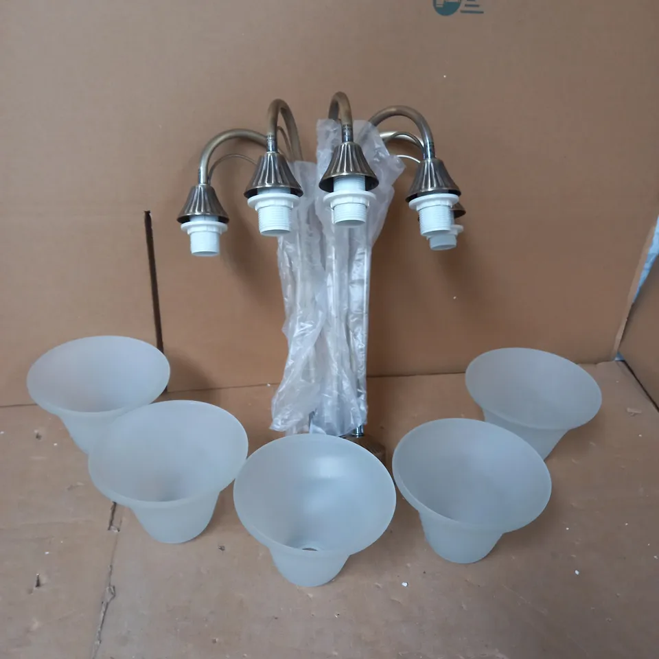 DAR BOSTON SEMI FLUSH ANTIQUE BRASS FINISH OPAL GLASS SHADES