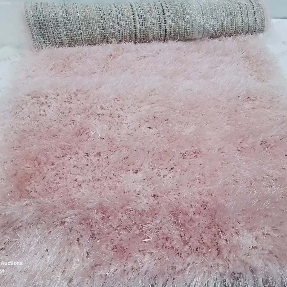 BRAND NEW PACO HOME 300 GLAMOUR PINK/ROSE 60X100CM SHAGGY RUG