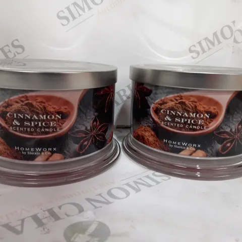BOXED SET OF 2 HOMEWORX SCENTED CANDLE - CINNAMON & SPICE