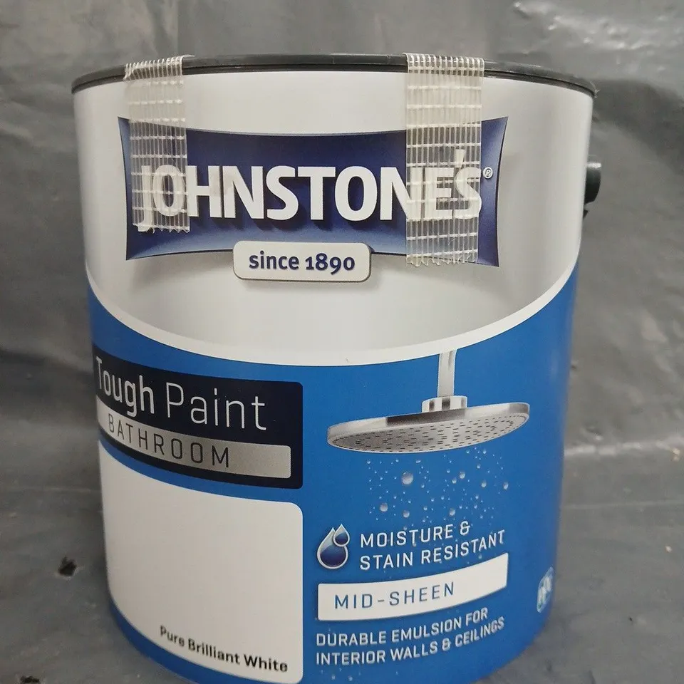 JOHNSTONE'S BATHROOM TOUGH PAINT - PURE BRILLIANT WHITE - 2.5L - COLLECTION ONLY