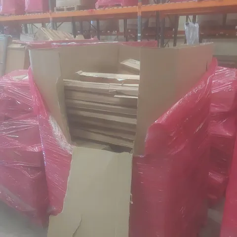 PALLET OF ASSORTED HOUSEHOLD GOODS AND PRODUCTS TO INCLUDE; BOXED OF CARDBOARD STORAGE BOXES, KIDS TOYS, BISTRO TABLE ETC