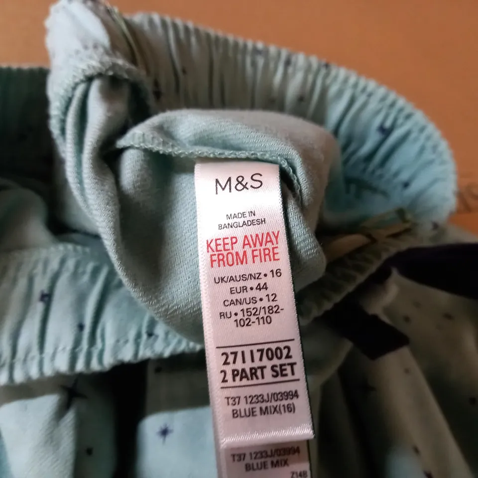 M&S DAY DREAM DUVET DAYS PAJAMAS - SIZE 16