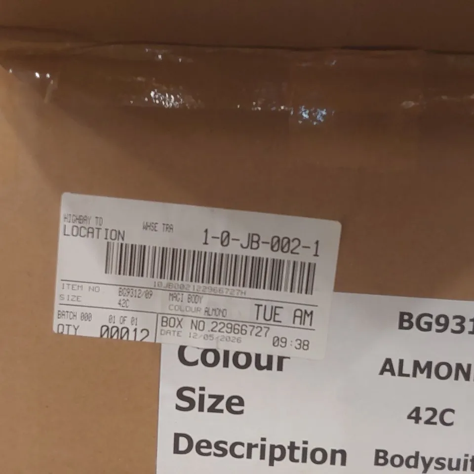 BOX CONTAINING APPROXIMATELY 12x BRAND NEW MAGISCULPT ALMOND BODYSUITS - SIZE 42C