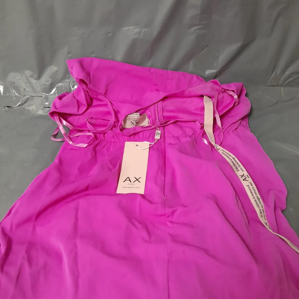 AX PARIS PINK FRILL MIDI DRESS - 12 RRP £45
