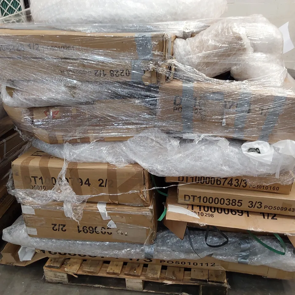 PALLET OF ASSORTED BOXED DINING TABLE PARTS 