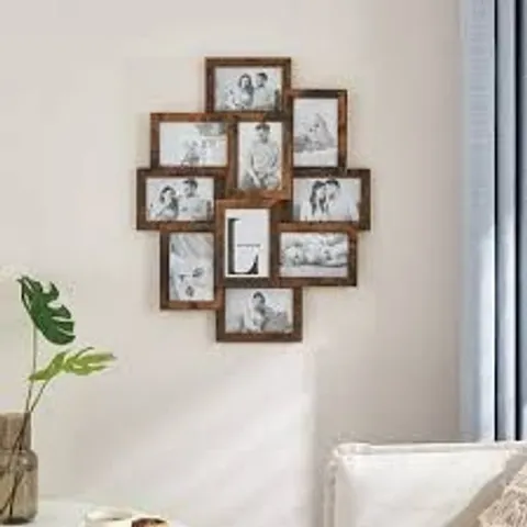 BOXED SONGMICS COLLAGE PICTURE FRAME - RUSTIC BROWN 