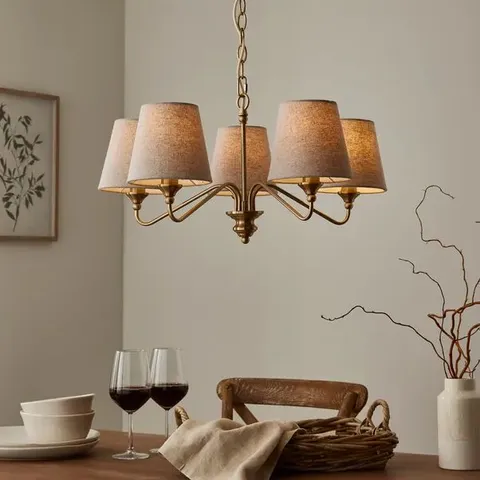 BOXED ENID METAL 5 LIGHT CHANDELIER