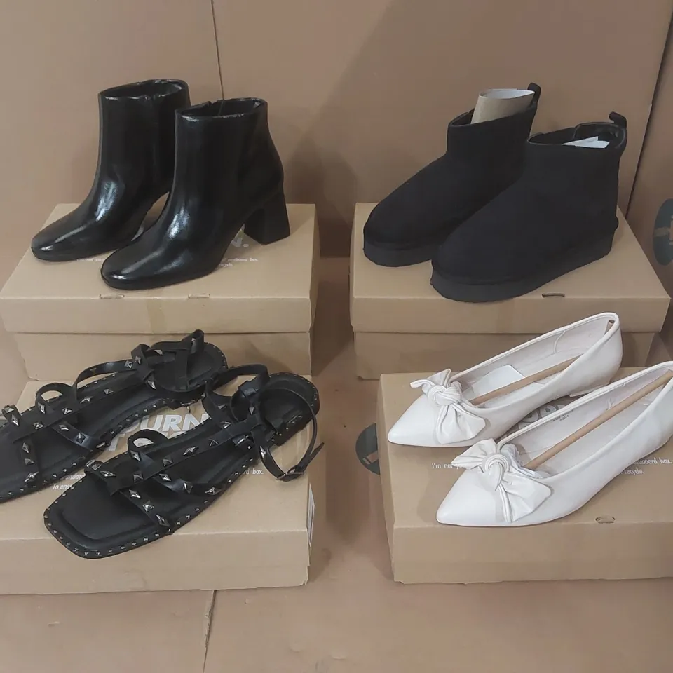 PALLET CONTAINING APPROXIMATELY 60x BRAND NEW DESIGNER SHOES INCLUDING: JD WILLIAMS BOOTS, JD WILLIAMS HIGH HEELS, JD WILLIAMS SANDALS, JD WILLIAMS SHOES ECT
