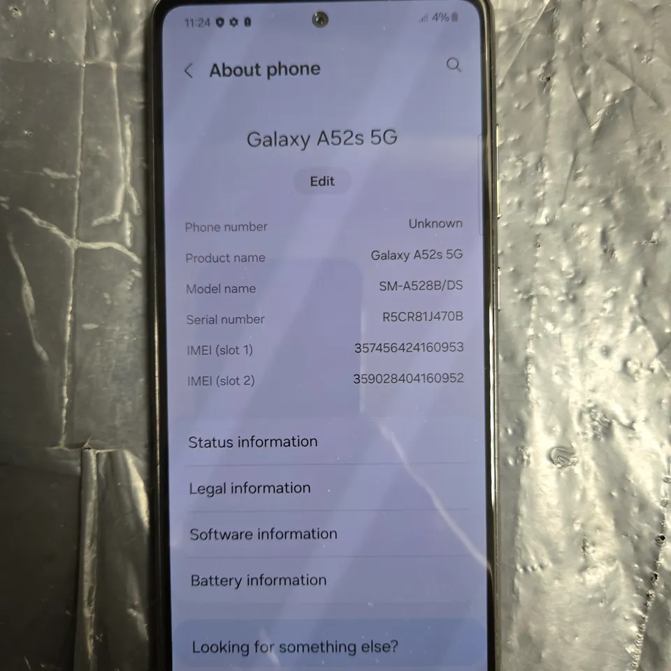 SAMSUNG GALAXY A52S 5G SMARTPHONE – BLACK