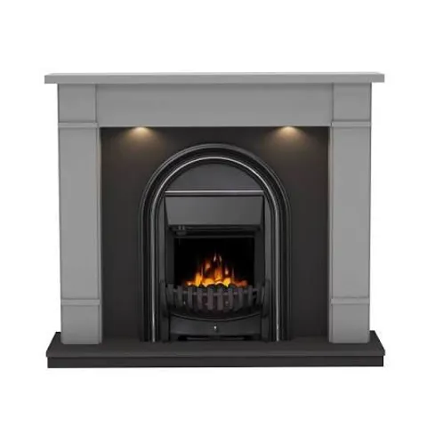 BOXED BE MODERN BROADWELL DARK GREY FREESTANDING ELECTRIC FIREPLACE SUITE 48 INCH