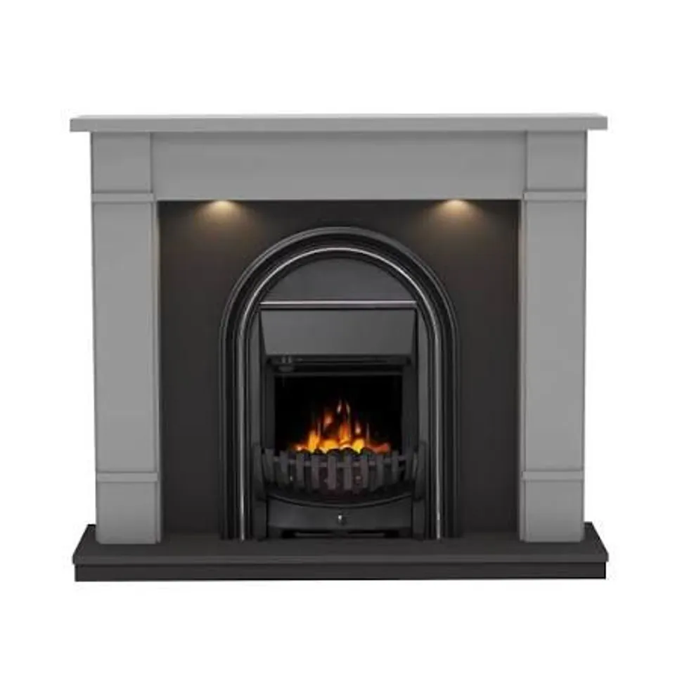 BOXED BE MODERN BROADWELL DARK GREY FREESTANDING ELECTRIC FIREPLACE SUITE 48 INCH 