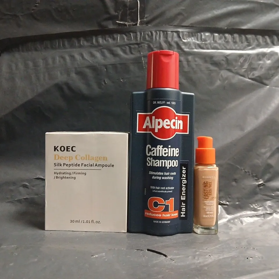 APPROXIMATELY 18 ASSORTED COSMETIC ITEMS TO INCLUDE ALPECIN, RIMMEL LONDON, ETC - COLLECTION ONLY