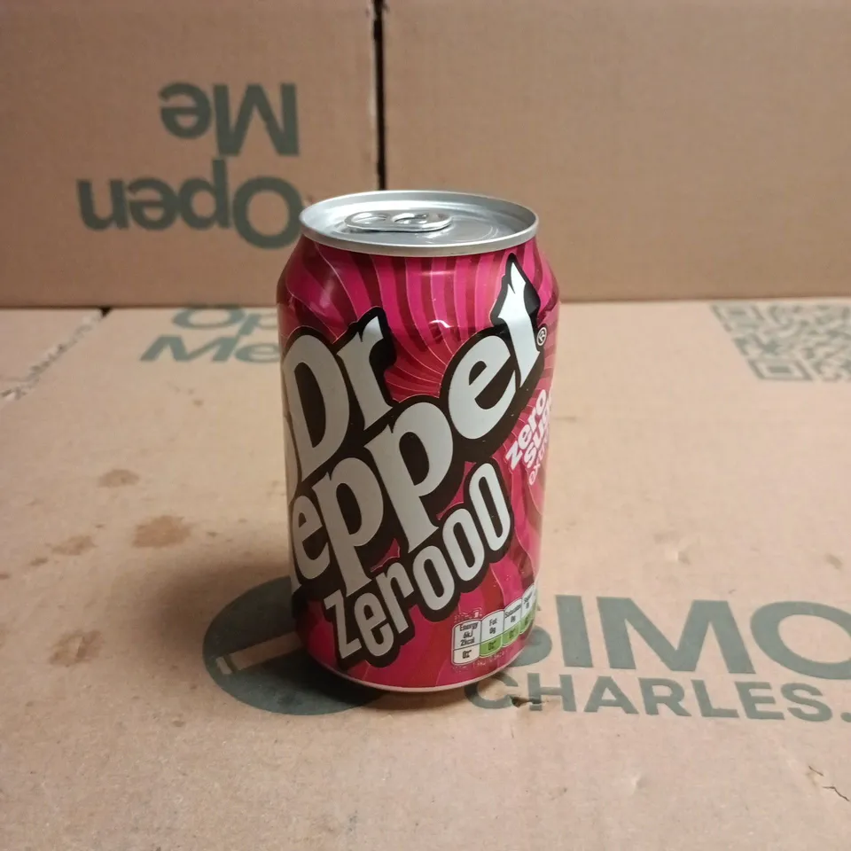 TOTE OF APPROXIMATELY 12 CANS OF DR PEPPER ZEROOO 330ML PER CAN