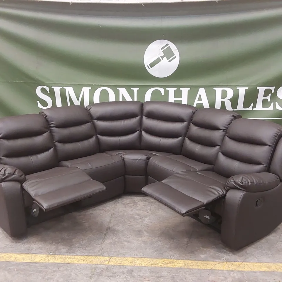 ROTHBURY LUXURY FAUX LEATHER HIGH BACK MANUAL RECLINER CORNER GROUP SOFA RRP £1599