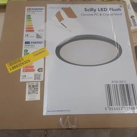 BOXED 1-LIGHT LED FLUSH MOUNT FIXTURE FINISH:CHROME SIZE: 2.5CM H X 30CM W X 30CM D