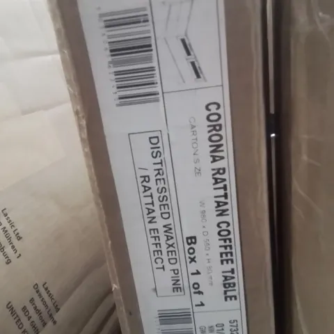 BOXED CORONA RATTEN COFFEE TABLE 