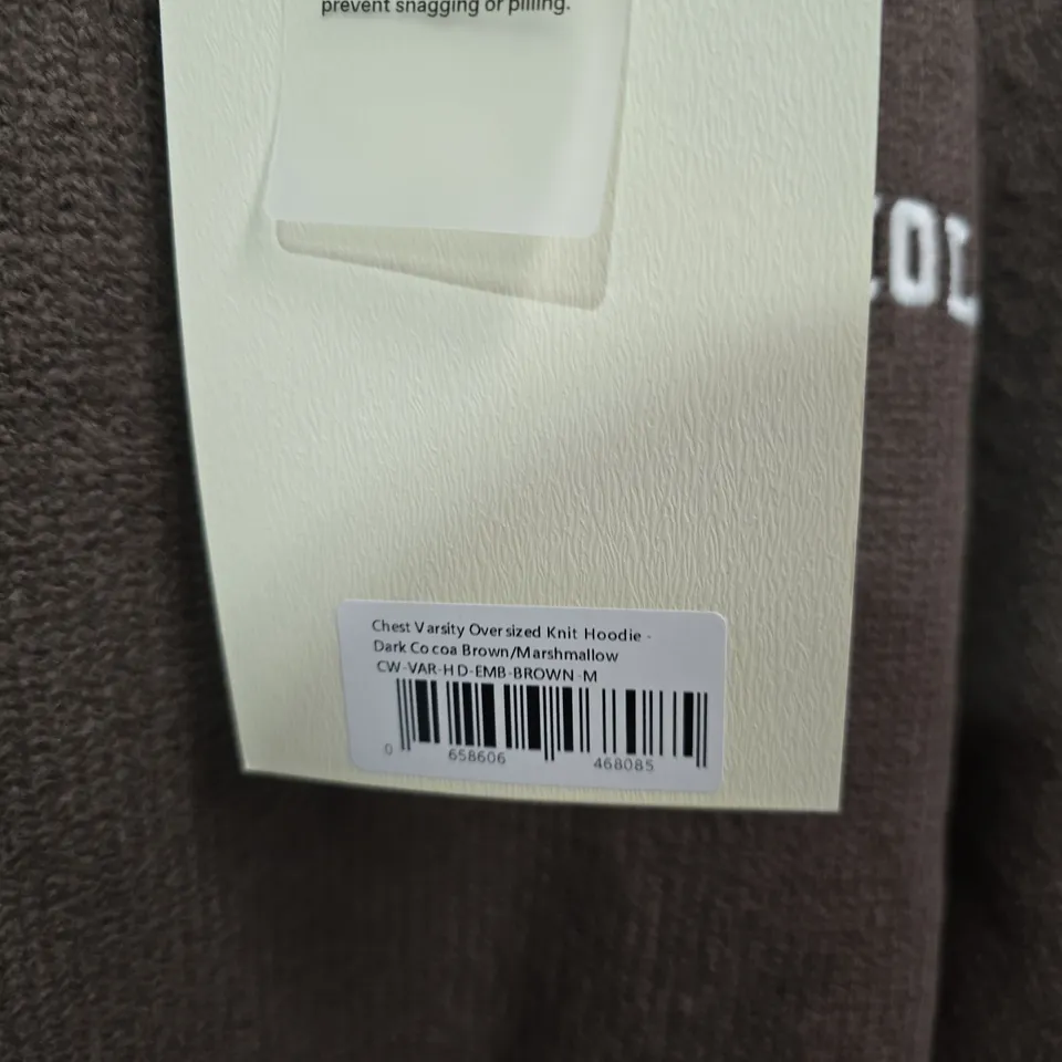 ADANOLA VARSITY KNIT HOODIE + JOGGERS – DARK COCOA BROWN/MARSHMALLOW – UK MEDIUM