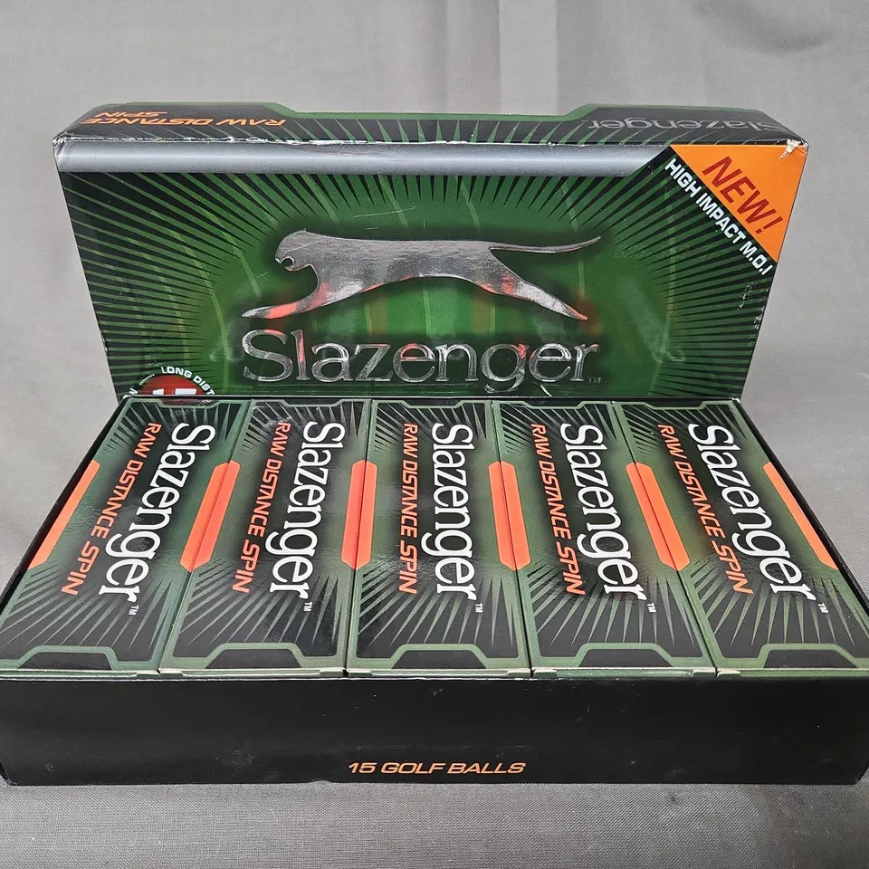 SLAZENGER RAW DISTANCE SPIN PACK OF 15 GOLF BALLS