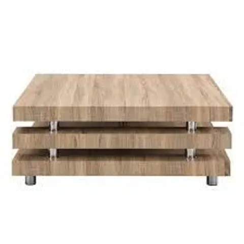 BRAND NEW BOXED DESIGN SQUARE COFFEE TABLE IN SANREMO OAK (1 BOX)