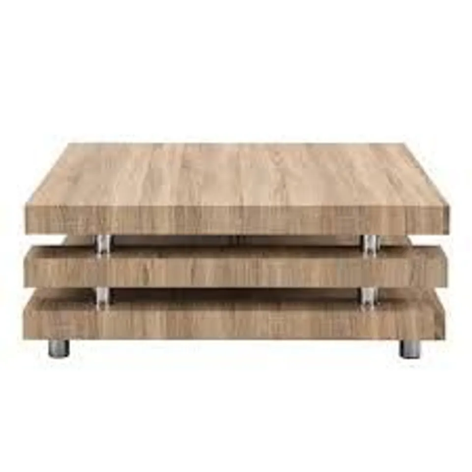 BRAND NEW BOXED DESIGN SQUARE COFFEE TABLE IN SANREMO OAK (1 BOX)