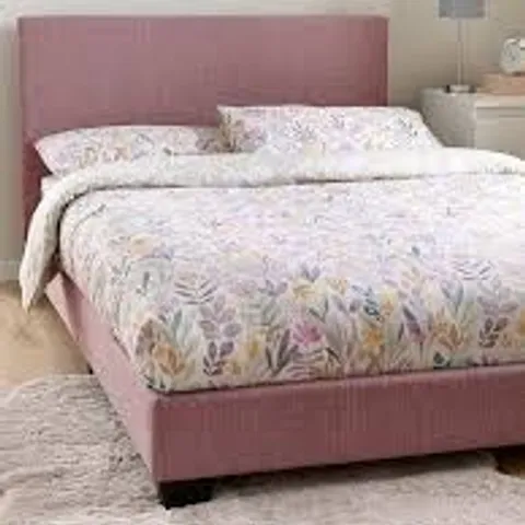 BOXED RILEY FABRIC SMALL DOUBLE BED FRAME - ANTIQUE ROSE (1 BOX)