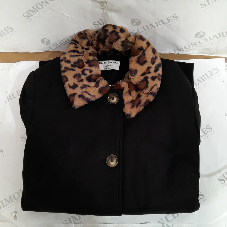 HELENE BERMAN FAUX FUR BUTTON UP JACKET