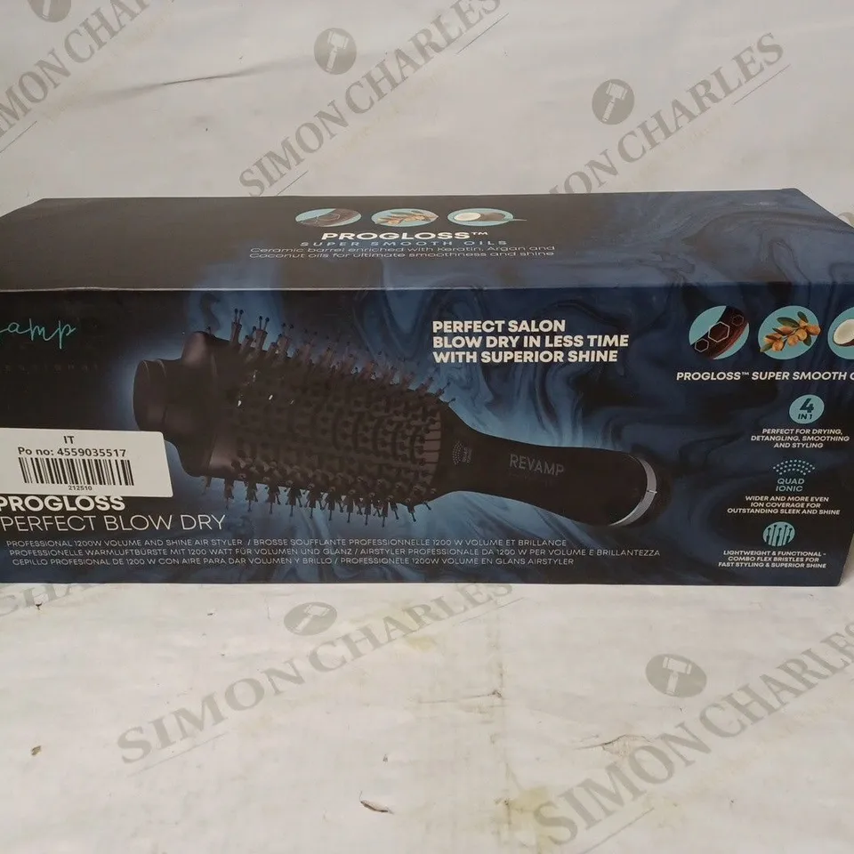BOXED REVAMP PROGLOSS PERFECT BLOW DRY VOLUME & SHINE AIR STYLER