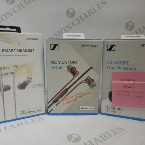 LOT OF 10 PAIRS OF SENNHEISER EARPHONES