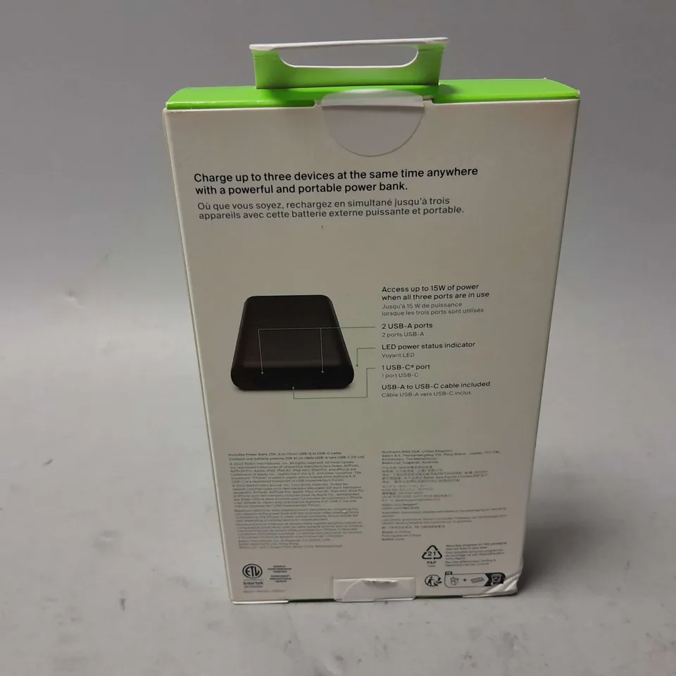 BOXED AND SEALED BELKIN BOOSTCHARGE POWER BANK 20K