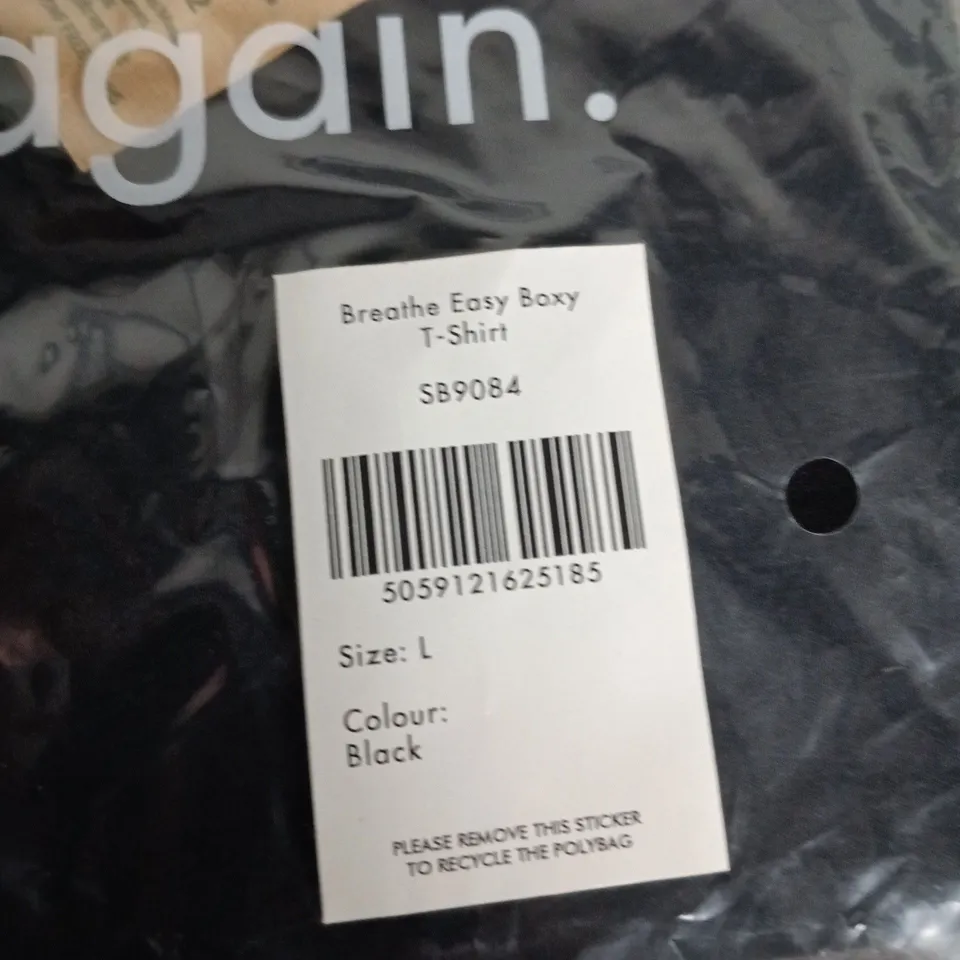 BAGGED SWEATY BETTY BREATHE EASY BOXY T-SHIRT SB9084, UK L, BLACK