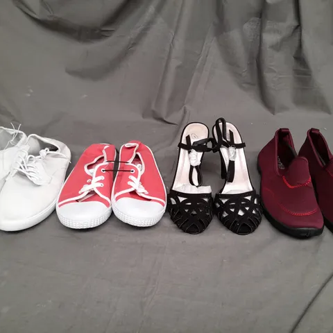 BOX OF APPROXIMATELY 10 ASSORTED PAIRS OF SHOES IN VARIOUS SIZES, COLOURS AND STYLES