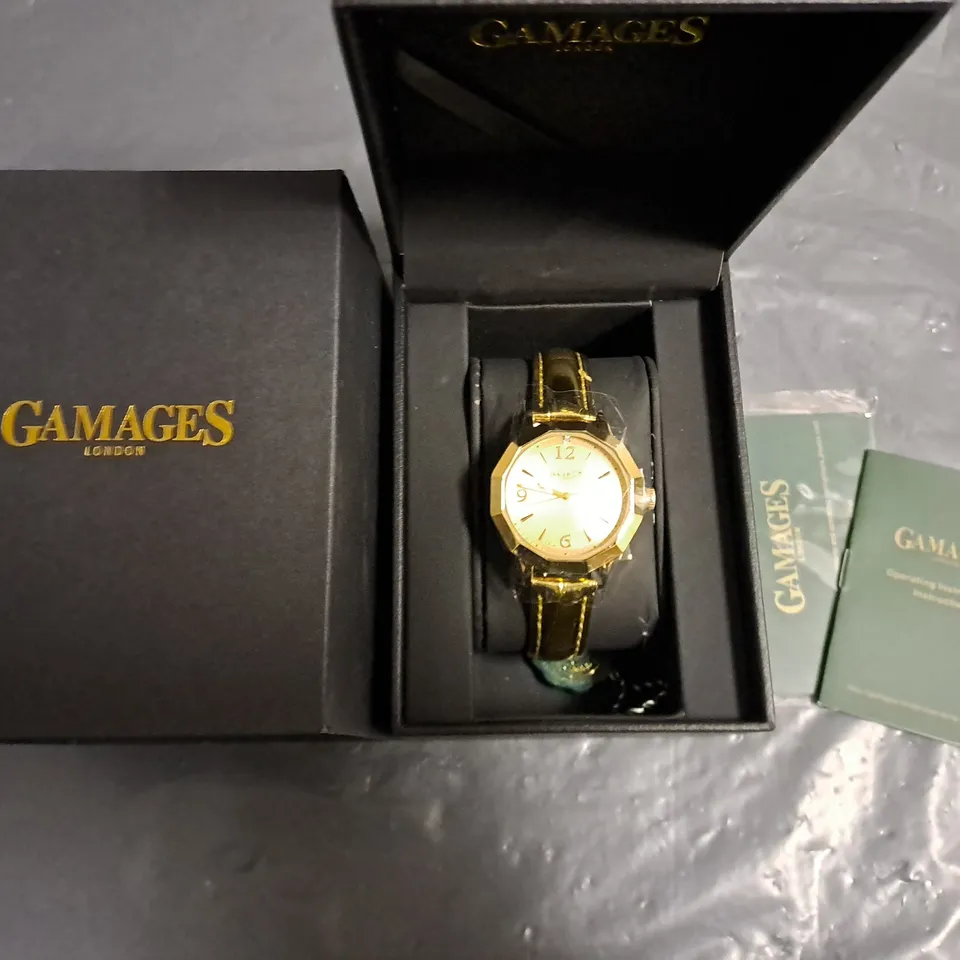 GAMAGES OF LONDON LADIES DAME DIAMOND IN GOLD CHAMPAGNE