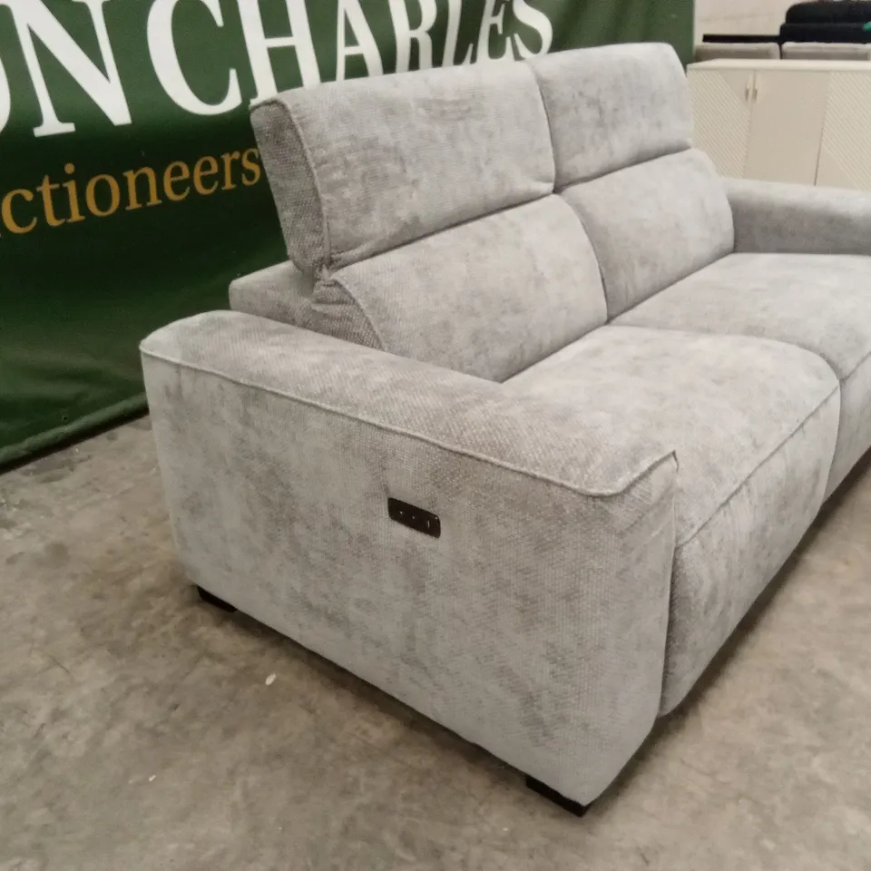 VENOSA 3 SEATER POWER RECLINER FABRIC SOFA - GREY RRP £1399