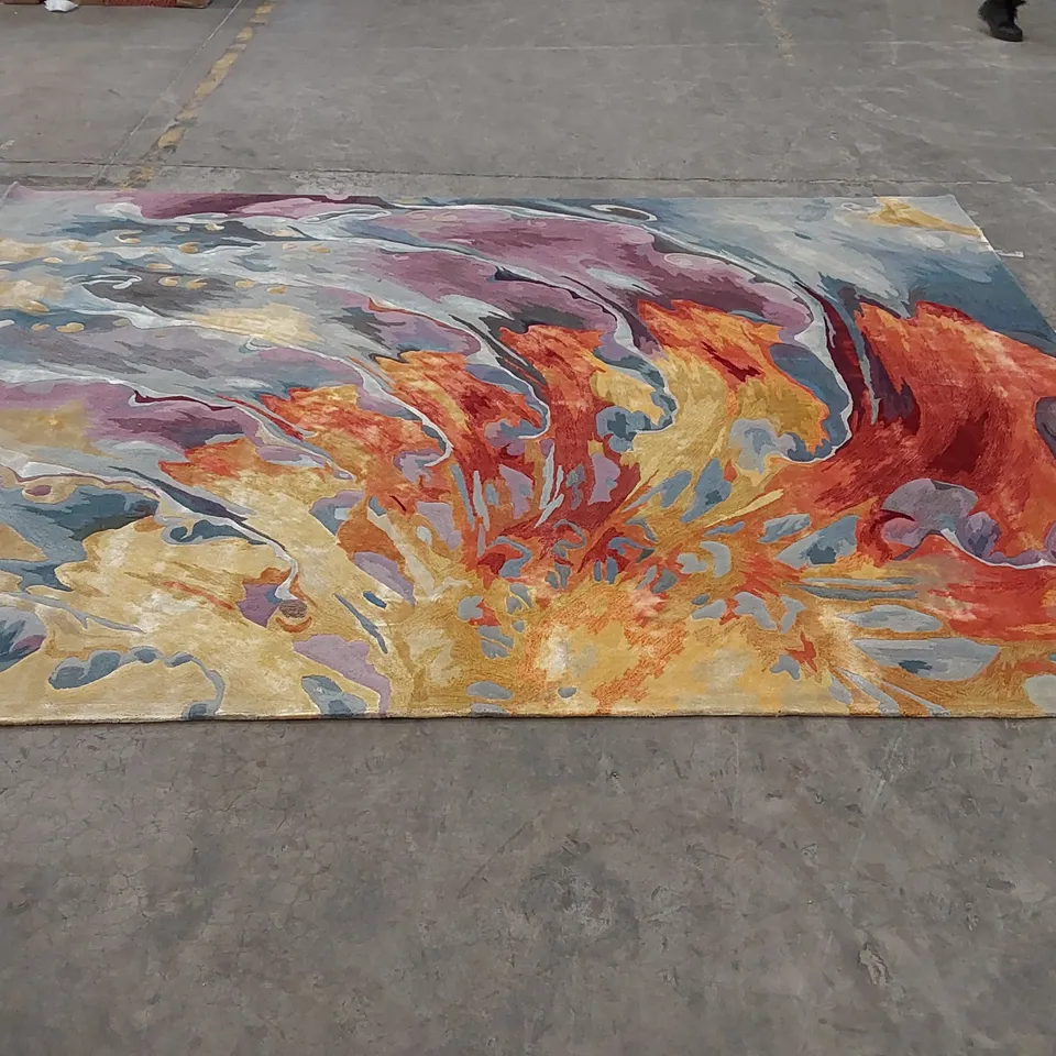 ADRIEL HAND TUFFED WOOLEN RUG IN MULTI-COLOURED - 259 X 351CM