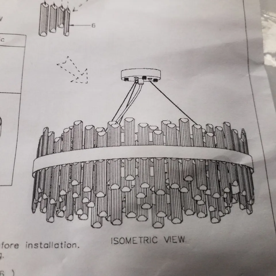 BOXED CHANDELIER CEILING LIGHT