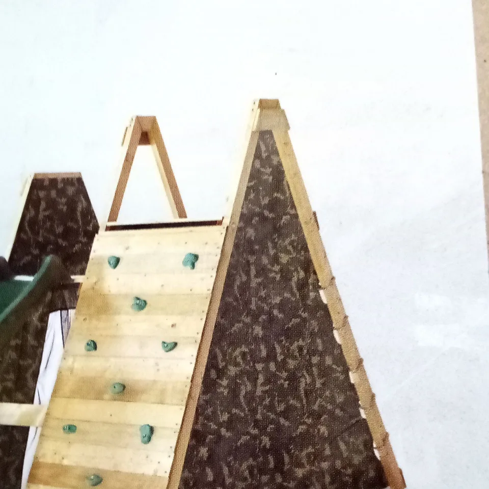 BOXED PLUM WOODEN CLIMBING PYRAMID FITTINGS ONLY INCOMPLETE 