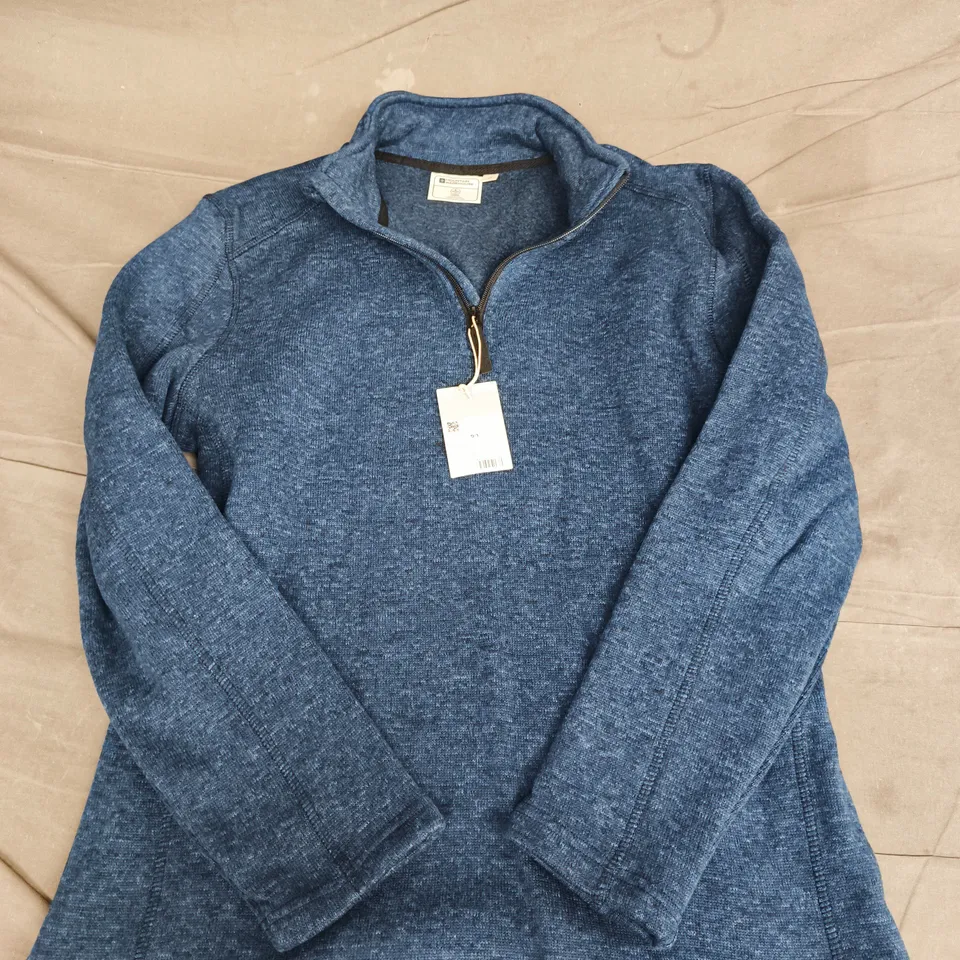 MOUNTAIN WAREHOUSE IDRIS FLATLOCK HALF ZIP FLEECE II IN NAVY - LARGE